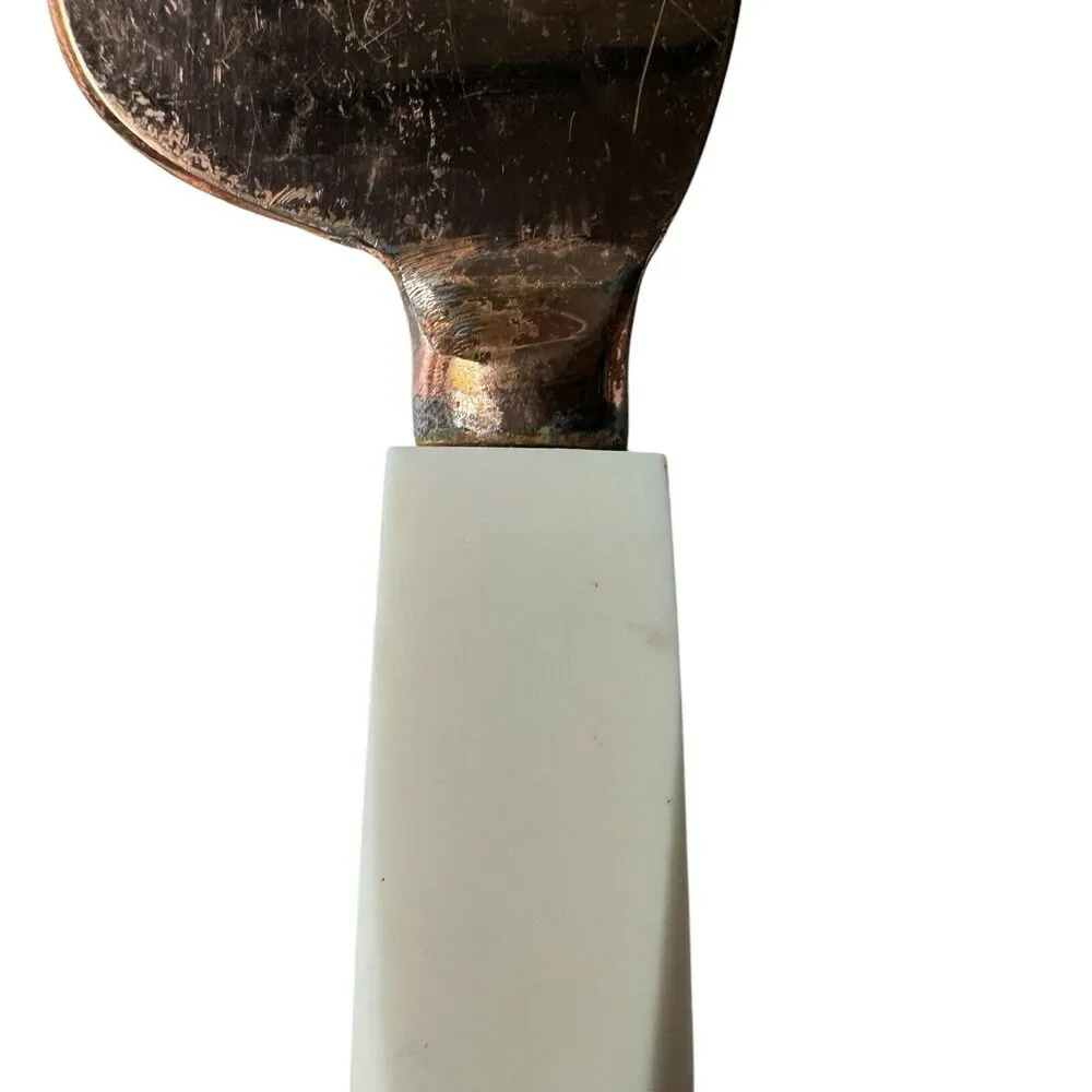 Vintage Brass & Marble Cheese Knives Set High Qual Knife Spreader Slicer